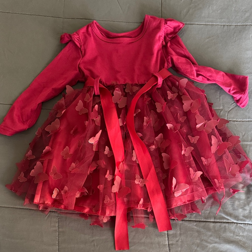 Red Butterfly Tulle Dress
